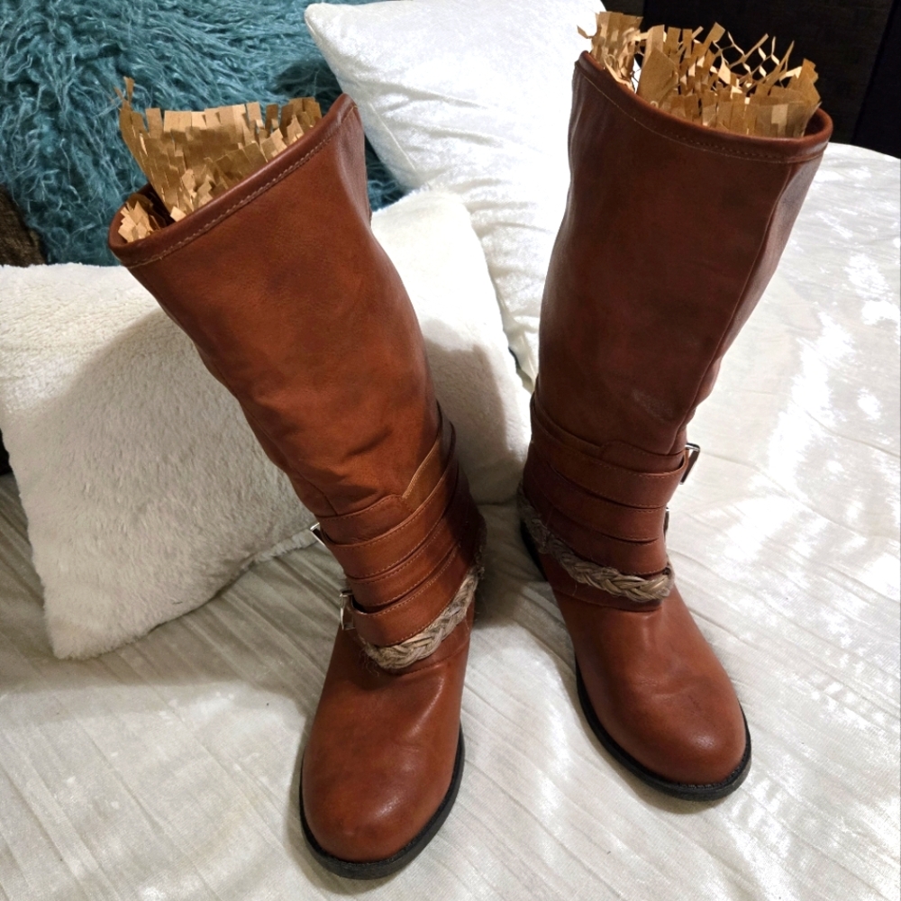 Rust Boots By Monroe & Main. Size 8 NWOT never Worn!